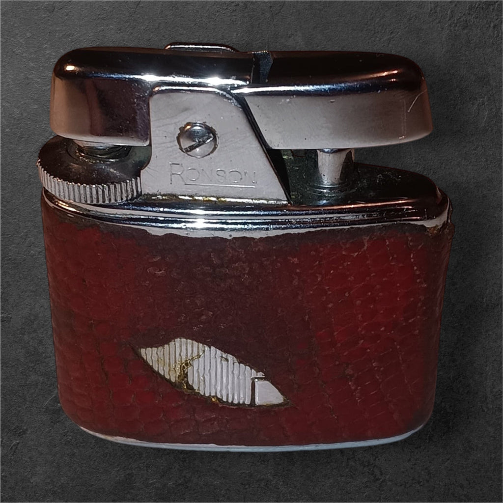 Ronson Varaflame Red Leather - brasswick